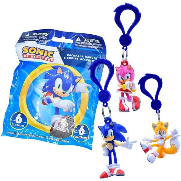 Sonic the Hedgehog Figure Backpack Hangers Keychain Blind Pack - 1 Random | Galactic Toys & Collectibles