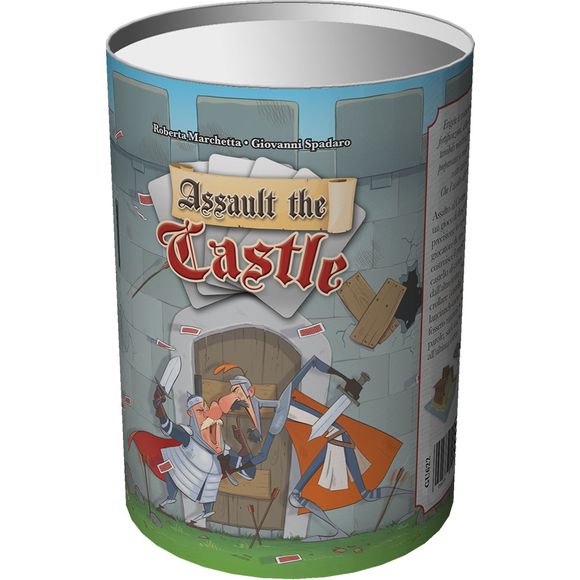 In Assault the Castle, players are fierce medieval Lords who want to destroy opponents’ castles by using fearsome siege machines. At the beginning of the game, players, by using cards, physically build their own castles upon a special basement mat. With regards to the building phase, there actually are no limits, as long as the castles can stand properly. During the game, players turn-by-turn draw siege cards that activate siege machines. In such cases, players will throw cards against their opponents castl