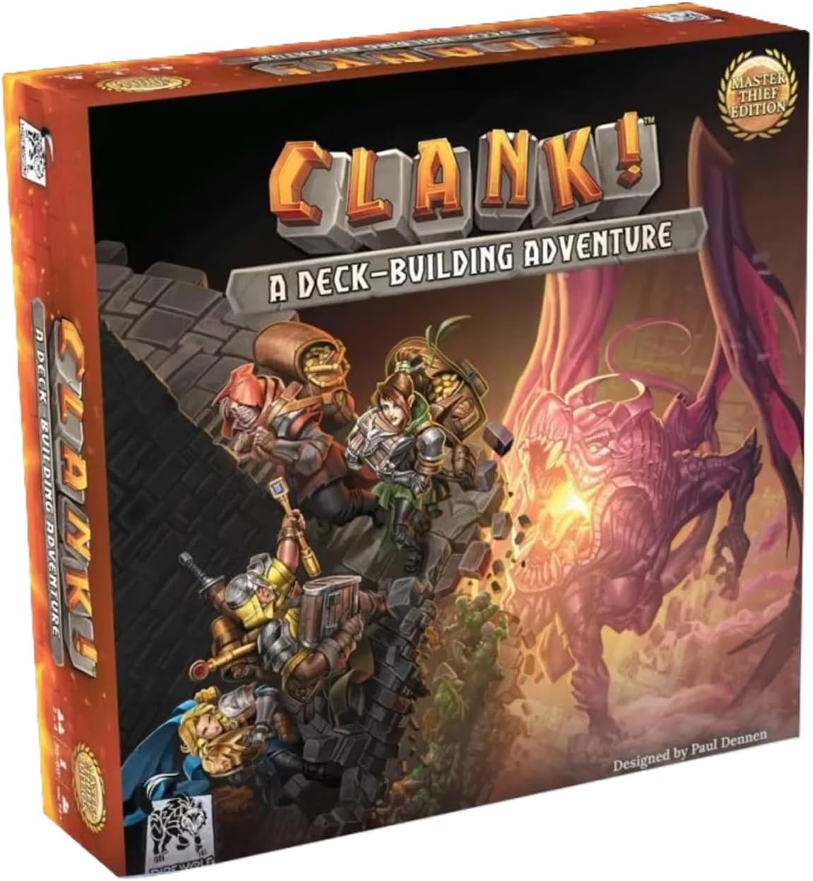 Clank! A Deck-Building Adventure is celebrating it's tenth anniversary! This new Master Thief Edition adjusts the gameplay balance, updates packaging and components, and adds a Wandering Monsters mini-expansion. Plus, all of this comes at a new lower price point! Burgle your way to adventure in the deck-building board game Clank! Sneak into an angry dragon's mountain lair to steal precious artifacts. Delve deeper to find more valuable loot. Acquire cards for your deck and watch your thievish abilities grow.