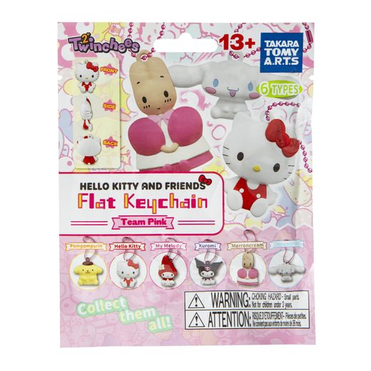 Hello Kitty and Friends Flat Keychain Team Pink Mystery Pack - 1 Random | Galactic Toys & Collectibles