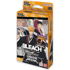 Bandai - Union Arena: Bleach Thousand-Year Blood War Starter Deck
Each of the starter decks is essential to start your UNION ARENA experience!
Learn to play your favorite deck, recreate the scene, and play against another title!

Ready to play 50-cards Deck x 1
Action Point Cards x 3
Playsheet x 1