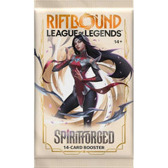 The Rift awaits- are you ready? Spiritforged, the second set of the Riftbound: League of Legends TCG, brings even more Champions to the battlefield! These 14-card booster packs pull from a pool of over 220 cards with 60+ alts, while this set adds a new edge to Riftbound with new Legends, powerful cards, and new mechanics.

Each booster pack contains 14 cards.