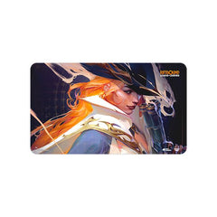 Forge your path through the Rift with this Miss Fortune playmat that provides protection, style, and serious presence at the table. Stitched trim playmat in a retail ready box allows players to protect their cards in style!

High quality - 24 x 14 inch neoprene playmat with stitched trim and rubber backing provides smooth play surface to protect your cards
Rep your Champion - Riftbound: Origins playmat featuring Miss Fortune!