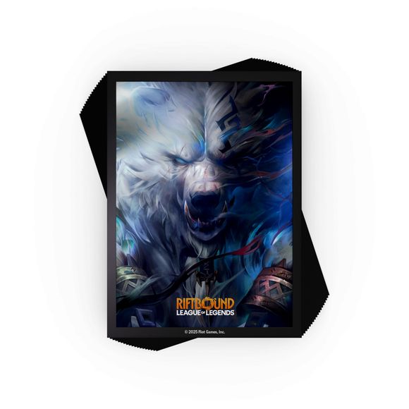 Channel the power of the Rift - theese official Riftbound sleeves don't just protect your deck, they command attention. Pack 100 sleeves featuering fan favorite Champion, Volibear!