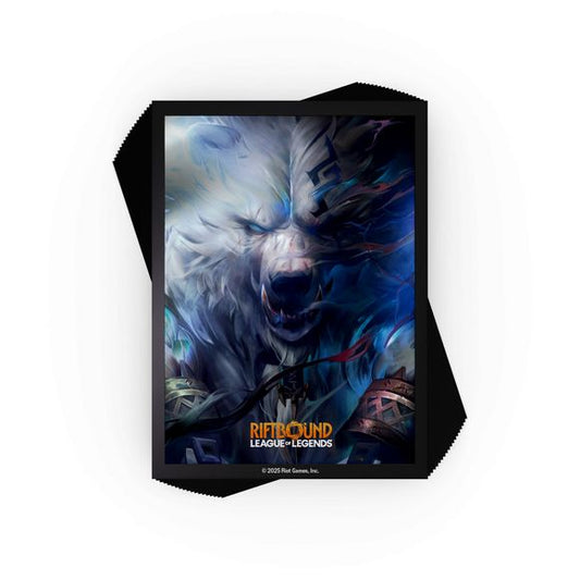 Channel the power of the Rift - theese official Riftbound sleeves don't just protect your deck, they command attention. Pack 100 sleeves featuering fan favorite Champion, Volibear!