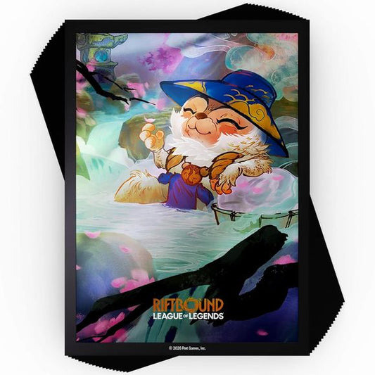 Channel the power of the Rift - theese official Riftbound sleeves don't just protect your deck, they command attention. Pack 100 sleeves featuering fan favorite Champion, Teemo!