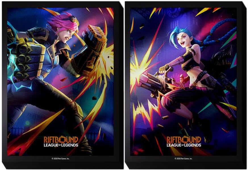 Channel the power of the Rift — these official Riftbound: Vendetta sleeves don’t just protect your deck, they command attention. This pack of 100 sleeves features both sides of one of League of Legends’ fiercest rivalries with 50 sleeves featuring 1 Champion and 50 sleeves featuring their rival!

Protect your cards - Each pack of sleeves contains 100 sleeves (50 sleeves each of 2 Champions from a League of Legends rivalry)
