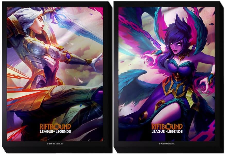 Channel the power of the Rift — these official Riftbound: Vendetta sleeves don’t just protect your deck, they command attention. This pack of 100 sleeves features both sides of one of League of Legends’ fiercest rivalries with 50 sleeves featuring 1 Champion and 50 sleeves featuring their rival!

Protect your cards - Each pack of sleeves contains 100 sleeves (50 sleeves each of 2 Champions from a League of Legends rivalry)