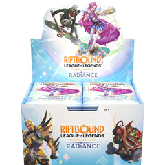 Release date is 10/23/2026.

Radiance is taking the stage! The fifth set for Riftbound: League of Legends TCG is putting even more champions in the spotlight! These 14-card booster packs pull from a pool of 180 cards with more than 60 Showcase cards, including all new legends, units, spells, new mechanics, and more.
• Champion Your Strategy — Build your deck from premium packs filled with 7 Commons, 3 Uncommons, 2 foil Rares or better, 1 foil of any rarity, and 1 token slot.
• More Champions – Radiance intr
