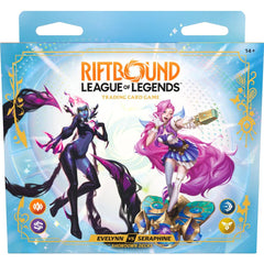 Evelynn & Seraphine: Who’s topping the charts and who’s facing the music? Find out with these Showdown Decks.
Jump into play with two 56-card preconstructed decks, two paper playmats, two booster packs, and a rulebook. Expand your collection or play with a friend! Either way, these Showdown Decks strike the perfect chord.
Includes 2 Riftbound: Radiance boosters!
• Who's Topping the Charts and Who's Facing the Music? — Find out with these Showdown Decks. If you’re looking to have two decks ready to go out of
