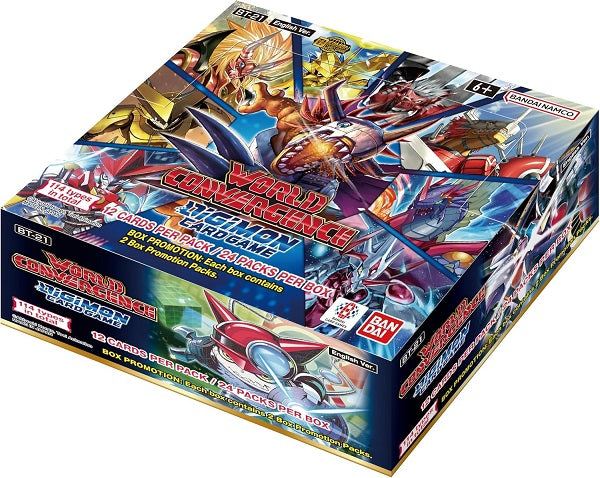 This is the very first booster to be released simultaneously worldwide! Starting with Digimon Adventure Digimon from the TV anime over the years are included as cards. Some of the Alt-Art cards in the lineup are designed by illustrators outside Japan and will only be included for the English version of the product! This booster includes autograph cards with new illustrations by 7 popular illustrators! 1 Booster Box contains 24 packs