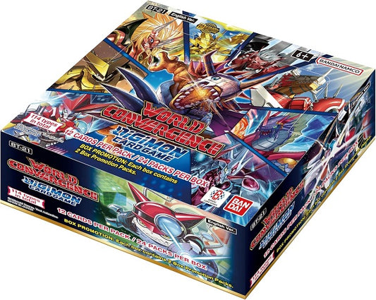 This is the very first booster to be released simultaneously worldwide! Starting with Digimon Adventure Digimon from the TV anime over the years are included as cards. Some of the Alt-Art cards in the lineup are designed by illustrators outside Japan and will only be included for the English version of the product! This booster includes autograph cards with new illustrations by 7 popular illustrators! 1 Booster Box contains 24 packs
