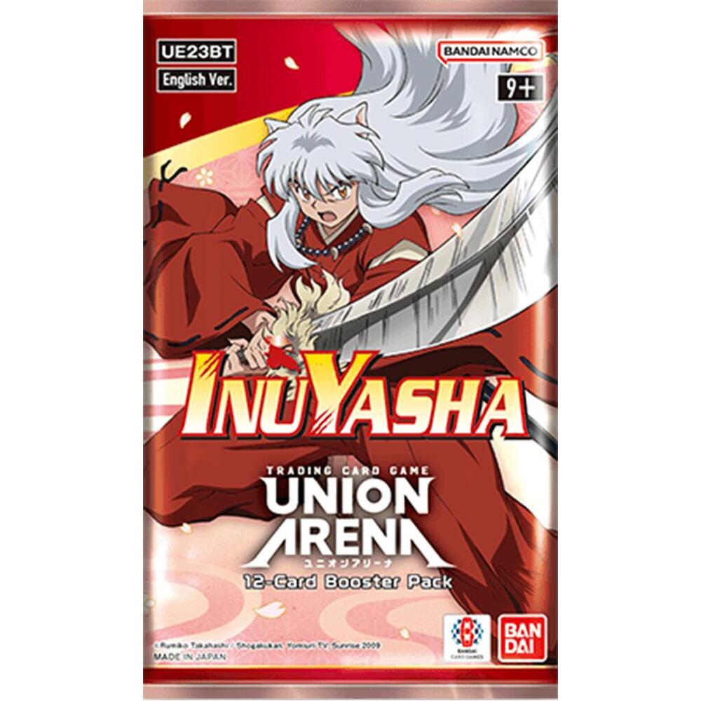 INUYASHA enters the battlefield of UNION ARENA! From the TV anime Inuyasha and Inuyasha: The Final Act, a rich lineup of distinctive characters is featured, including Inuyasha, Kagome Higurashi, Sesshomaru, and Naraku! Recreate the journey to collect the shards of the Shikon Jewel in UNION ARENA!

12 cards per pack