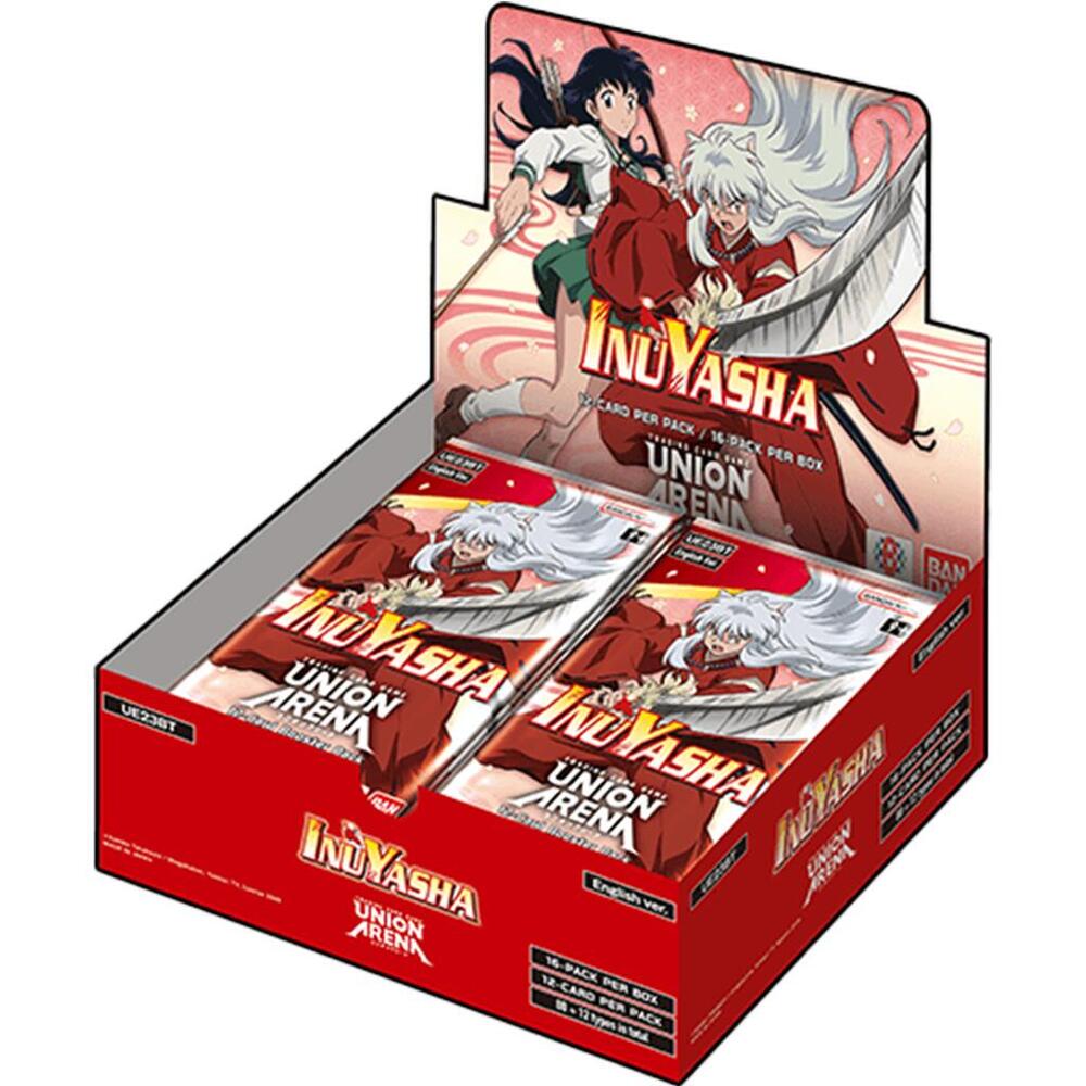 INUYASHA enters the battlefield of UNION ARENA! From the TV anime Inuyasha and Inuyasha: The Final Act, a rich lineup of distinctive characters is featured, including Inuyasha, Kagome Higurashi, Sesshomaru, and Naraku! Recreate the journey to collect the shards of the Shikon Jewel in UNION ARENA!

CONFIGURATION
• 12 cards per pack
• 16 packs per display