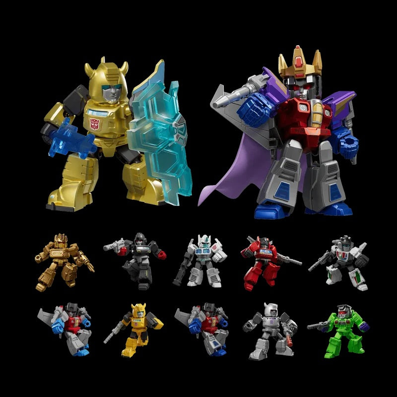 The Overthrow captures the epic confrontation between DW-Ultra Magnus's resolute leadership and Coronation Starscream's bold bid for power. Each premium 2.17 in die-cast warrior features 14 precision-engineered articulation points, bringing Cybertron's most dramatic moments to life with screen-accurate details and battle-ready poses. From Ultra Magnus's commanding presence to Starscream's ceremonial grandeur, these elite model kits showcase unparalleled craftsmanship in a perfectly scaled package.

Assemble