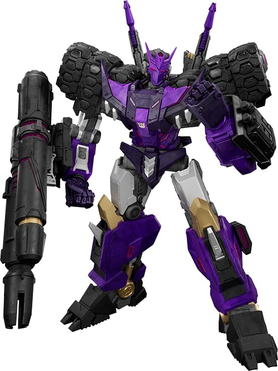 Unleash the power of Tarn, the fearsome DJD leader, with this Tarn Comic Version collectible. Composed of 333 pieces and featuring 64 points of articulation, it allows for dynamic and intense poses. The magnetic control breathing light effect adds to his intimidating presence, while interchangeable faceplates and battle-damaged accessories enhance the realism. A must-have for any Transformers fan seeking to showcase this iconic Decepticon warrior.
Stands approximately 7.8" tall.