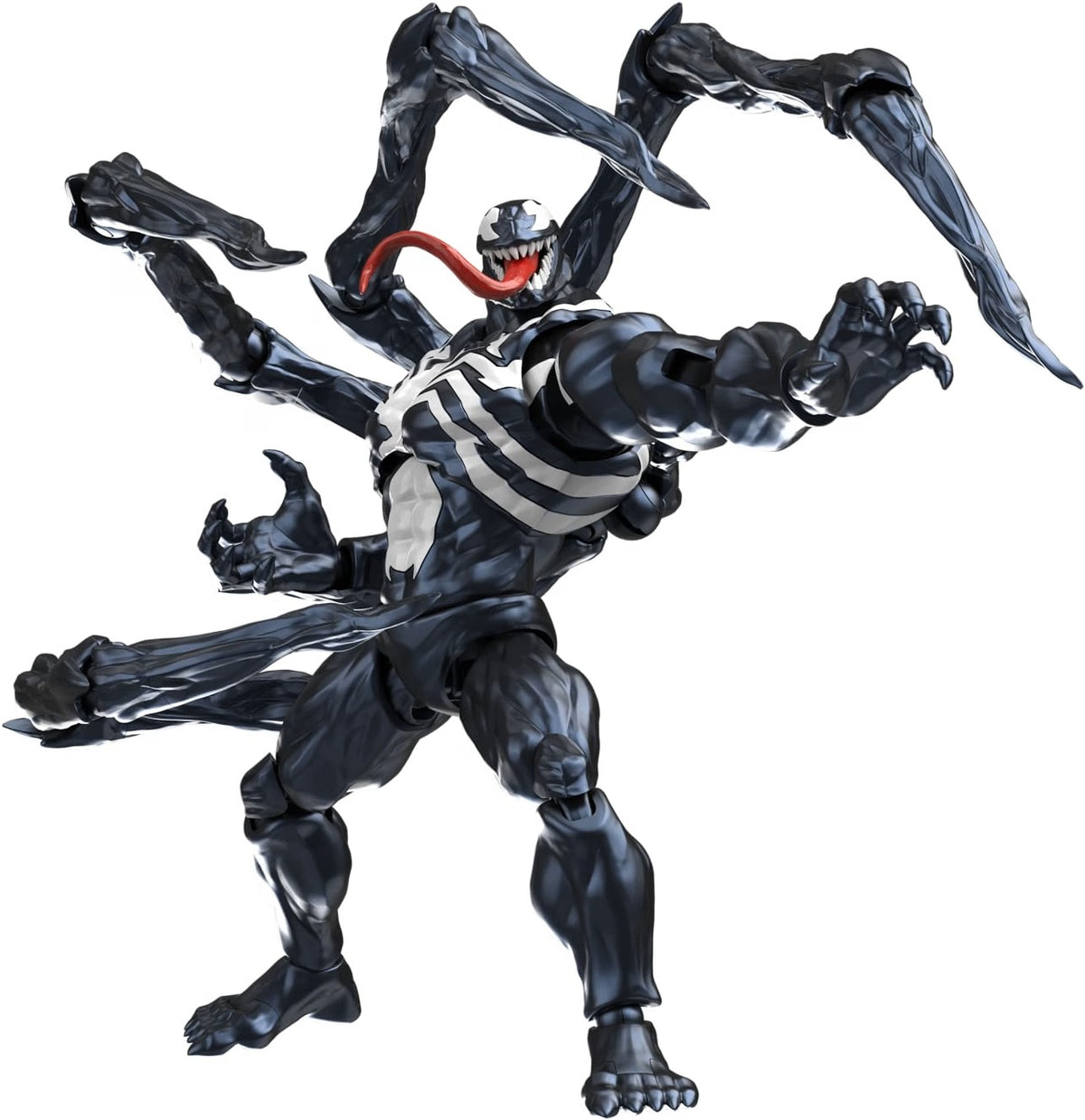 Unleash the power of Venom with the Marvel Rivals Champion Class 07 Venom Model Kit. This officially licensed model features 185 pieces, a 5.91-inch size, and 42 points of articulation for dynamic poses. With movable tentacles, a rotatable tongue, and adjustable hips, it captures Venom’s fierce action.

The kit includes iconic accessories like Venom tentacles and an attack effect hand, all with tool-free assembly. Perfect for collectors and fans aged 14+, this model faithfully recreates legendary battle sce