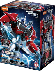 As the light of the Leader Module shines once again, the legend returns to the battlefield. This officially licensed model consists of 328 pieces, featuring magnetic LEDs that illuminate the chest and eyes, capturing the awakening moment of the Prime.

Equipped with Arm-Cannons, Star Saber, and alternative hands, and other parts, the fully articulated joints support dynamic, cinematic poses.

Precision color separation faithfully recreates the classic animated design. Assemble, pose, and display Saint Optim