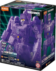Blokees Transformers Action Edition 02 – G1 Megatron Energy Explosion Ver faithfully recreates the legendary Decepticon leader in his most powerful form. Composed of 256 pieces, this model kit features a classic G1 design with highly restored details, rich weapons and accessories, and an imposing battlefield presence.

With 45 points of articulation and a mechanical bone–flesh–skin structure, it supports dynamic, aggressive poses while maintaining precise proportions and stability. The magnetic light contro
