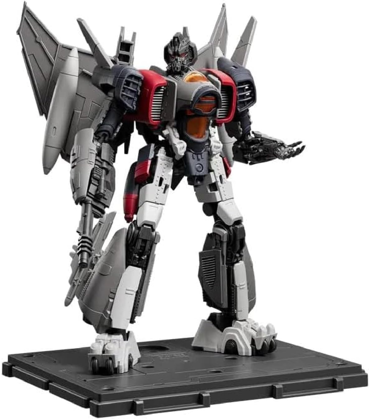 Gleaming steel cleaves the horizon as Blitzwing arrives in power! As an officially licensed model kit, it is composed of 95 pieces and faithfully recreates Blitzwing’s signature mechanical look with striking detail and character accuracy.

Equipped with light-up eyes, exclusive weapons, and 20+ movable joints, this model kit offers superior flexibility. From fierce combat stances to iconic movie moments, every detail captures Blitzwing’s powerful presence. Join the Collection: Unleash the Decepticon Force.