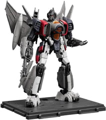 Gleaming steel cleaves the horizon as Blitzwing arrives in power! As an officially licensed model kit, it is composed of 95 pieces and faithfully recreates Blitzwing’s signature mechanical look with striking detail and character accuracy.

Equipped with light-up eyes, exclusive weapons, and 20+ movable joints, this model kit offers superior flexibility. From fierce combat stances to iconic movie moments, every detail captures Blitzwing’s powerful presence. Join the Collection: Unleash the Decepticon Force.