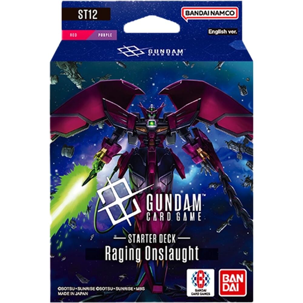 A red and purple starter deck featuring numerous MS units, including the Gundam Epyon, that excel in close-range combat.
Features numerous cards usable in multiplayer battles (Battle Royale, 2vs2)!
Contents
• x1 Ready-to-play 50-card deck
• x10 Resource Cards
• x2 Token Cards
•x1 Paper Damage Counter
• x1 Bonus Pack (1 Card) (1 of 10 types)
• X1 Rule/Playsheet