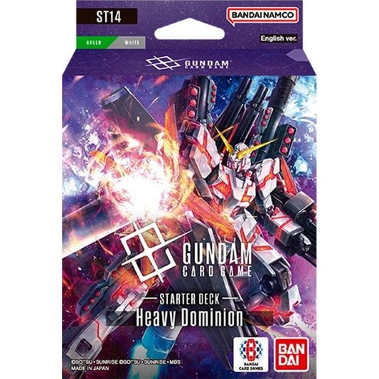 A green and white starter deck featuring numerous Mobile Suits specializing in combat with heavy equipment and weaponry, including the “The-O.”
Features numerous cards usable in multiplayer battles (Battle Royale, 2vs2)!
Contents
• x1 Ready-to-play 50-card deck
• x10 Resource Cards
• x2 Token Cards
•x1 Paper Damage Counter
• x1 Bonus Pack (1 Card) (1 of 10 types)
• X1 Rule/Playsheet