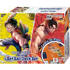 The perfect set for beginners has returned at a more accessible price! Learn how to play OPCG with the help of Luffy and Ace! Two constructed decks and DON!! Cards to start your journey are included!
Each deck gets its own Guide Book which makes it easier to learn how to play! Discover how to play simply by following the instructions, then try playing on your own once you’re ready!
Play directly with your friends or family on the 2-player playsheet and keep each deck safe with the 2 deck cases included!

Co