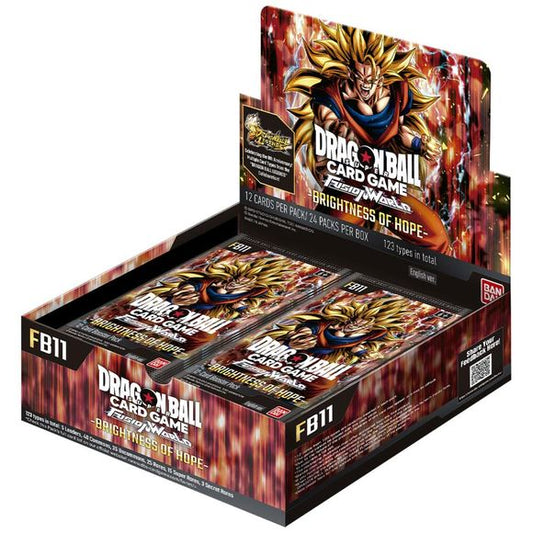Each Dragon Ball Super Fusion World Sealed Booster Box contains:
• 24 booster packs
• 12 random cards per pack
• 1 Promotion code for the digital version per pack