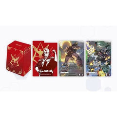 The second official Gundam Card Game Deck Case! Featuring an original design for the game.
Contents
• Deck Case: x1 Cards:
• 2 Exclusive Promo Cards
• Separator: x1