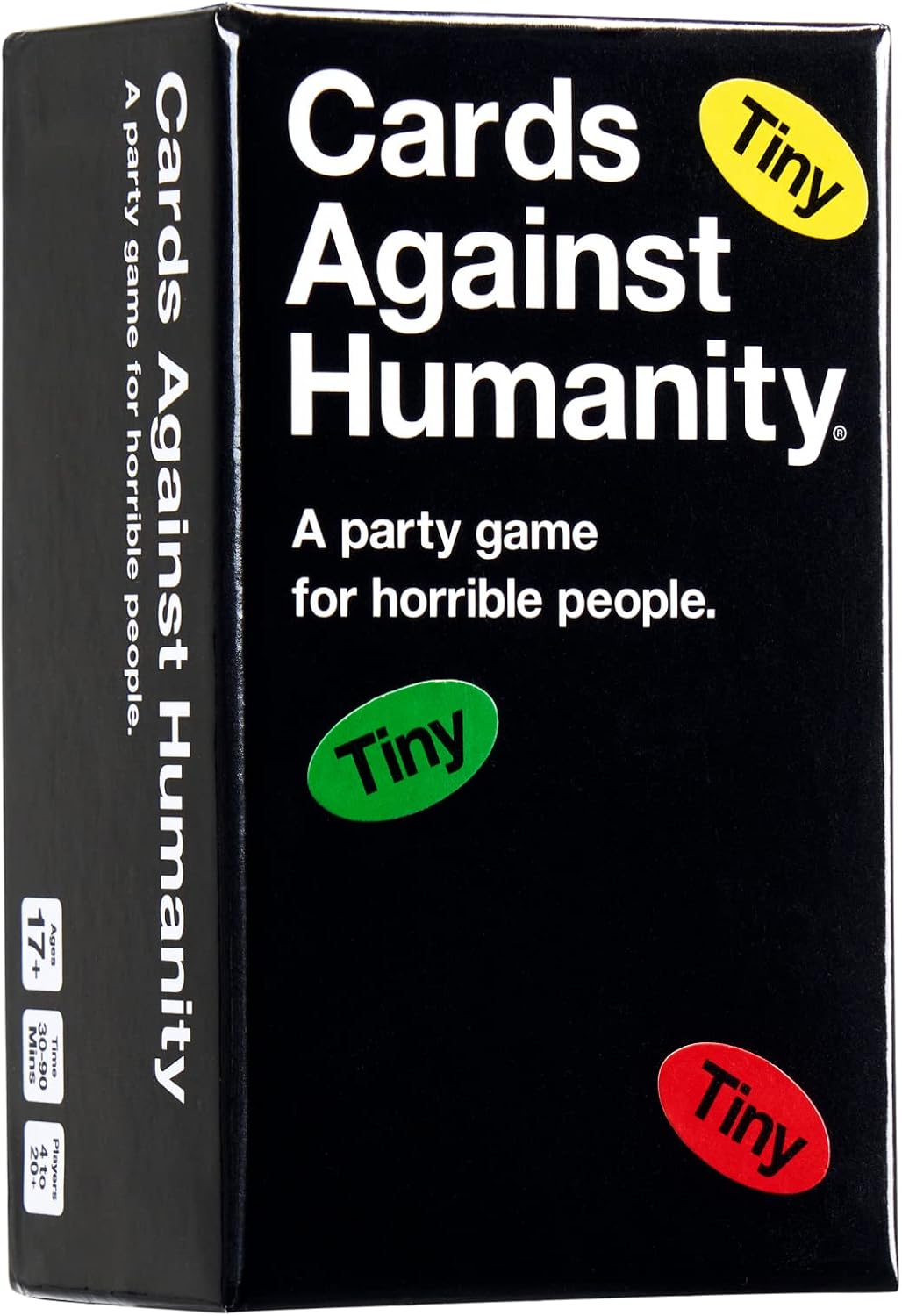 Honey, I shrunk the Cards Against Humanity! Tiny Cards Against Humanity is the same exact game you know and love, except all 600 cards and the box are ridiculously tiny.