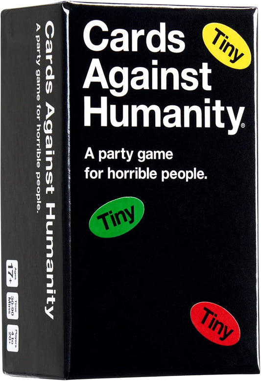 Honey, I shrunk the Cards Against Humanity! Tiny Cards Against Humanity is the same exact game you know and love, except all 600 cards and the box are ridiculously tiny.