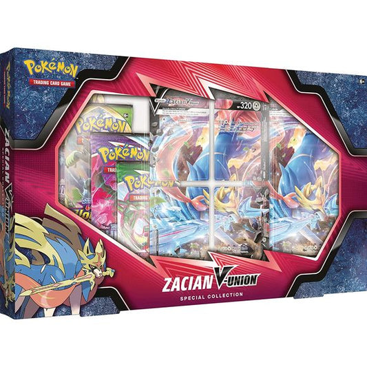 You will receive, at random, one of three possible Pokémon TCG: Pokémon V-UNION Special Collections featuring either Mewtwo V-UNION, Greninja V-UNION, or Zacian V-UNION along with a promo card of the featured V-Union Pokemon.