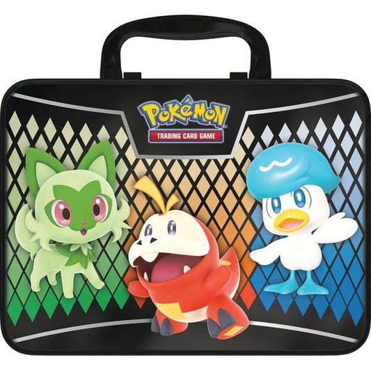 The Pokémon Trading Card Game: Collector Chest includes 6 Pokémon TCG booster packs and 3 foil cards featuring Sprigatito, Fuecoco, and Quaxly.
This also comes with a cool Pokémon coin, 4 colorful sticker sheets, and a mini portfolio to store your favorite cards.
You will also get a code card for Pokémon TCG Live.