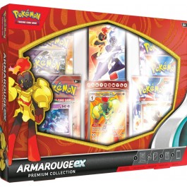 Armarouge ex Turns Up the Flames of Battle! Armarouge exs armor is said to be the source of its incredible strength-but all those who underestimate its firepower will surely get burned! With a powerful Ability and attack, this Pokemon ex can up its defensive or offensive capabilities as it scorches its way through battles.