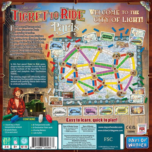 Days of Wonder: Ticket to Ride: Paris - Board Game