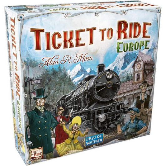 The second installment in our best-selling Ticket to Ride series of train adventures, Ticket to Ride Europe takes you into the heart of Europe. In addition to the new board map, Ticket to Ride Europe offers you brand new game play elements including Tunnels, Ferries and Train Stations. We’ve also upgraded you to First-Class accommodations with larger cards, new Train Station game pieces, and a lavishly illustrated game board.