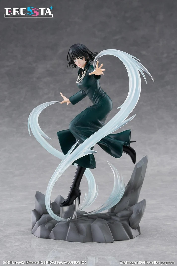 <p><strong>PRE-ORDER: Expected to ship in April 2027.</strong></p>

<p>From <em>One-Punch Man</em> comes Hellish Blizzard, also known as Fubuki, as an impressive DRESSTA statue figure from Taito!</p>

<p>Fubuki is captured in a dynamic battle pose as she unleashes her powerful psychic abilities. Her flowing dark green dress, windswept hair, and focused expression faithfully recreate the elegant yet formidable leader of the Blizzard Group.</p>

<p>Large translucent effect parts spiral around Fubuki to repres