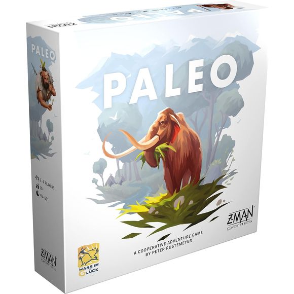 Return to the stone age in a new cooperative adventure! Paleo is a strategy game for 2–4 players that sends you back to the early days of human history to undertake the ultimate paleolithic quest: completing your mammoth cave painting and cementing your legacy for all time.

Each player begins the game with a couple of humans, each of whom have as kill and a number of life points. On your turn, you’ll send them to locations of different types to explore. While you can guess what resources you might find the