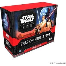 Kick off your Star Wars: Unlimited Organized Play experience with this Spark of Rebellion Prerelease Box! In this box, players will find 6 Booster Packs as well as enough tokens and materials for you to launch your Star Wars: Unlimited journey. The box comes with everything a player would need to participate in your stores prerelease sealed tournament, and even includes exclusive promo versions of the Luke Skywalker and Darth Vader leader cards! Star Wars: Unlimited is a fast-paced, easy-to-learn trading ca