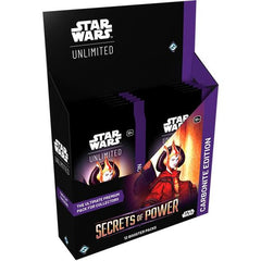 Release Date 11/7/2025

Enhance your Star Wars : Unlimited collection with special Carbonite booster packs! These special premium packs are loaded with variant cards with special aesthetic treatments, making them the perfect packs for collectors. In this Carbonite booster pack display for the game's sixth set, Secrets of Power, you'll find:
12 individually wrapped Carbonite booster packs. Each pack contains approximately:
1 Hyperspace/Showcase leader card
6 premium foil cards
1 foil rare or legendary card
1