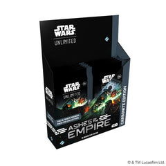Release Date: 07/17/2026
Enhance your Star Wars : Unlimited collection with special Carbonite booster packs! These special premium packs are loaded with variant cards with special aesthetic treatments, making them the perfect packs for collectors. In this Carbonite booster pack display for the game's fourth set, Ashes of the Empire, you'll find 12 individually wrapped Carbonite booster packs. Each pack contains approximately: 1 Hyperspace/Showcase leader card, 6 premium foil cards, 1 foil rare or legendary