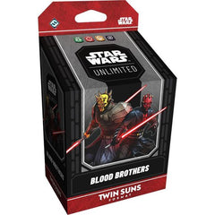 Return to the iconic Clone Wars era for epic Twin Suns clashes! In this easy-to-learn multiplayer twist on the Star Wars: Unlimited trading card game, 3 to 4 players face off in a free-for-all battle featuring beloved Star Wars characters from across the galaxy.
This Blood Brothers prebuilt, 80-card Twin Suns deck can be used to jump-start your Star Wars: Unlimited multiplayer adventure. This deck features Maul and Savage Opress as your leaders.
Each deck features exclusive leaders, units, events, upgrades,