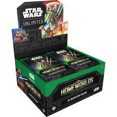 Enter a galaxy of endless possibilities in Star Wars : Unlimited! In this fast-paced, easy-to-learn trading card game, you and your opponent face off in exciting head-to-head battles full of iconic Star Wars characters.
In this booster pack display for the game's latest set, Homeworlds, you'll find 24 individually wrapped booster packs. The Homeworlds set features characters and content from across multiple eras of the Star Wars galaxy, with a heavy focus on alien cultures and the invading armies they defen