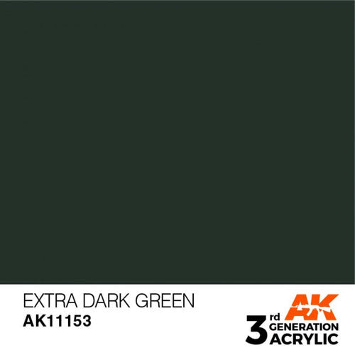 AK Interactive 3rd Gen Acrylic Extra Dark Green 17ml | Galactic Toys & Collectibles