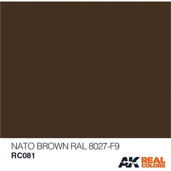 AK Interactive AFV Real Color RC081 Nato Brown RAL 8027-F9 10ml Hobby Paint | Galactic Toys & Collectibles