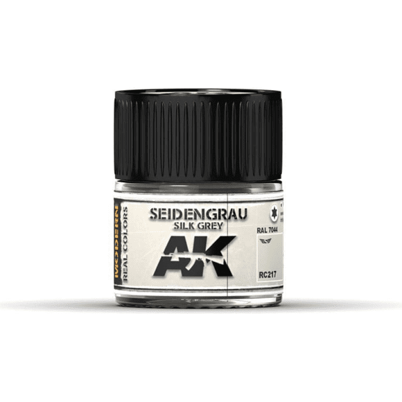 AK Interactive Real Color Seidengrau Silk Grey 10ML Acrylic Hobby Paint Bottle | Galactic Toys & Collectibles