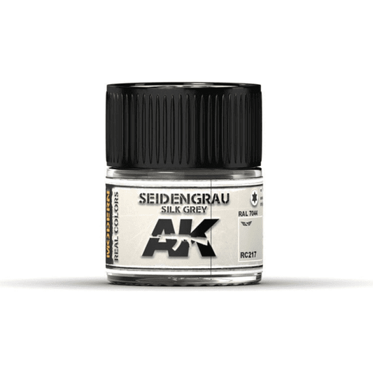 AK Interactive Real Color Seidengrau Silk Grey 10ML Acrylic Hobby Paint Bottle | Galactic Toys & Collectibles