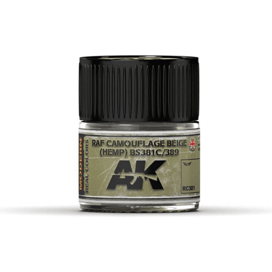 AK Interactive Real Color RAF Camouflage Beige 10ML Acrylic Hobby Paint Bottle | Galactic Toys & Collectibles
