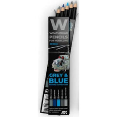 AK Interactive AK10043 Grey and Blue Shading & Effects Weathering Pencil Set | Galactic Toys & Collectibles